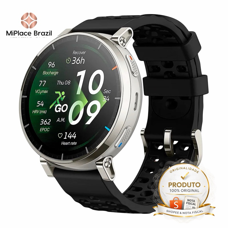Relógio Amazfit Active 3 Premium Smartwatch GPS AMOLED 170 Esportes Bateria Longa Original NF