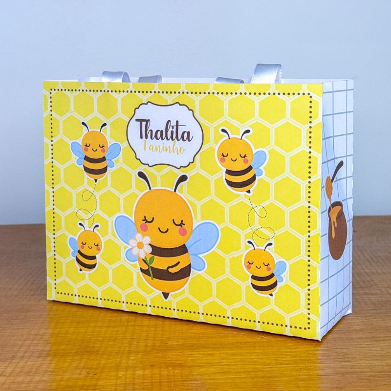 Kit lembrancinhas Festa Infantil Sacolinhas Personalizadas Abelhinha Papelaria personalizada