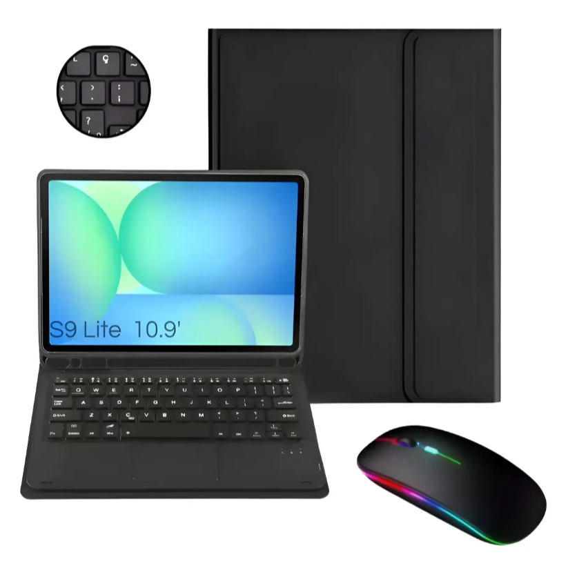 Capa Com Teclado P/ Galaxy Tab S9 Lite 10.9 + Mouse