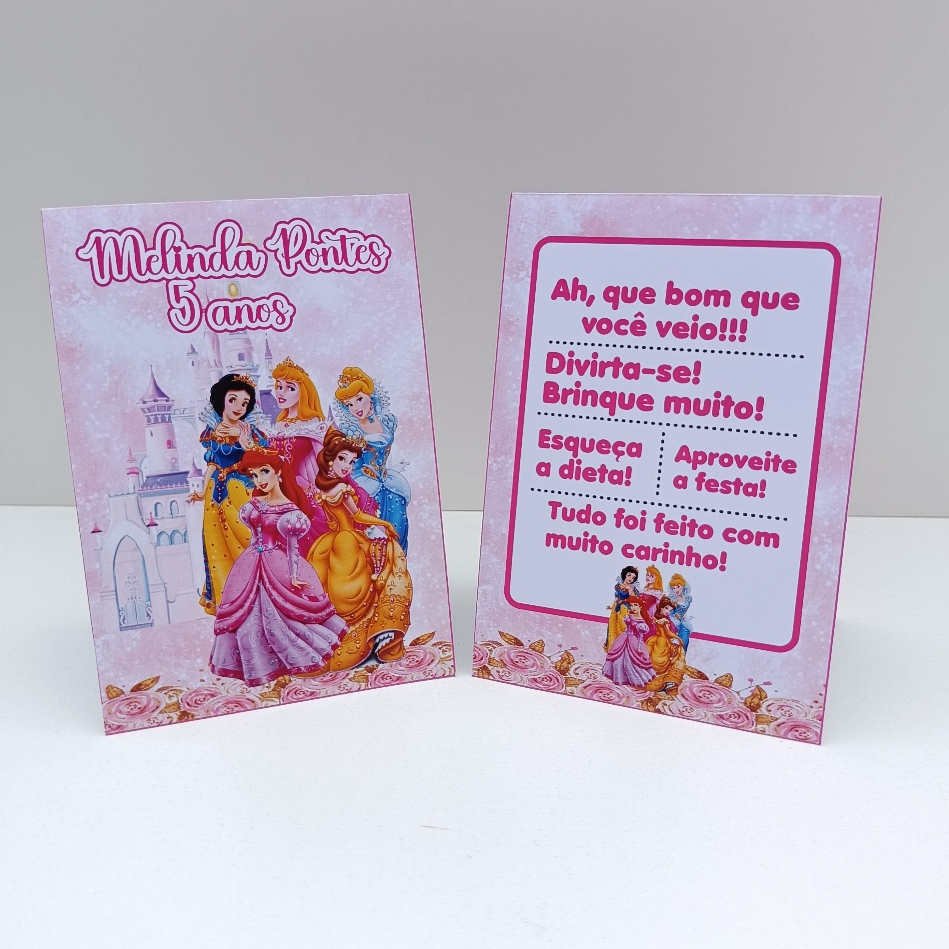 Plaquinha de Agradecimento Princesas Disney l Personalizados l Lembrancinha de Festa l Aniversário