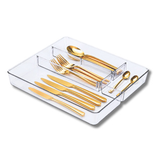 Organizador de Talheres Gaveta Cozinha Porta Talher Utensílios Multiuso Maquiagem Acrílico 39 x 34 em Oferta na Shopee