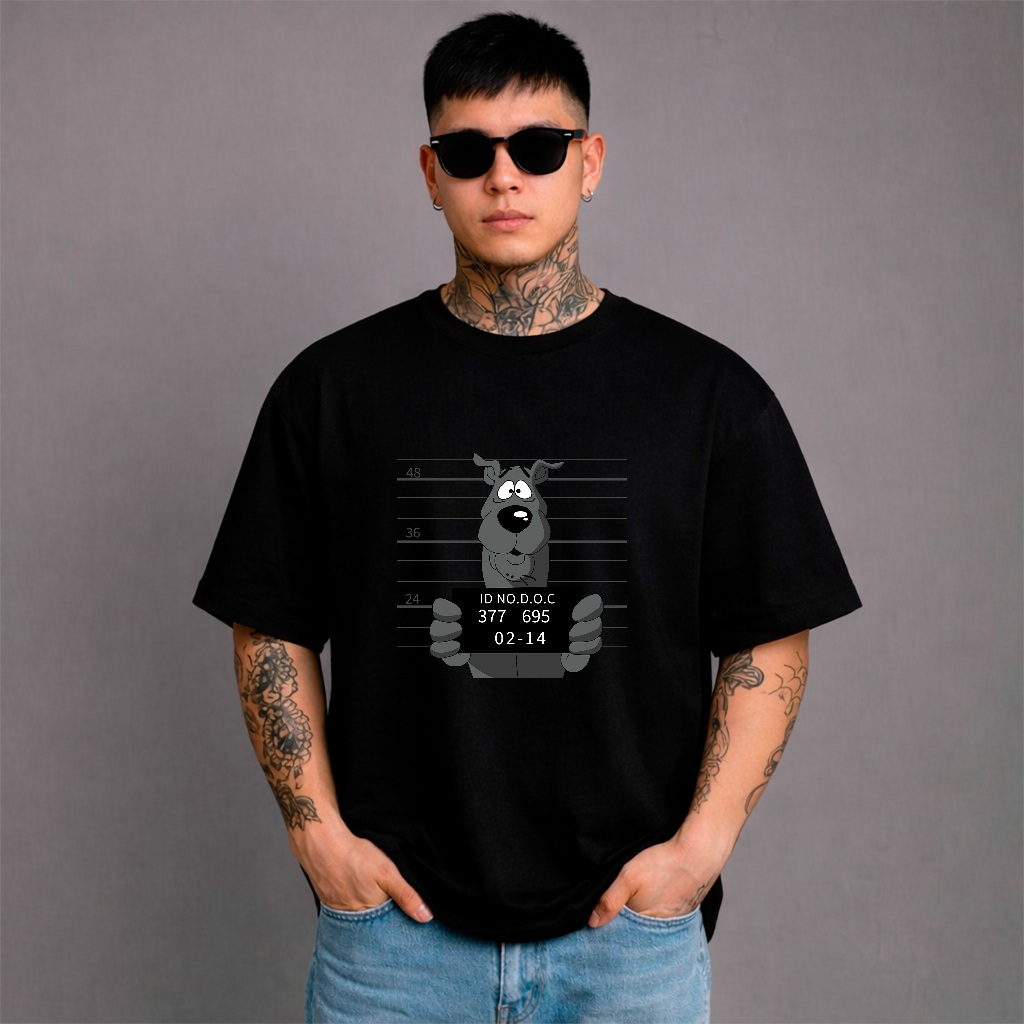 Camiseta Oversized Streetwear Scooby Preso Maquina Do Misterio 100% Algodão Unissex Scooby Doo