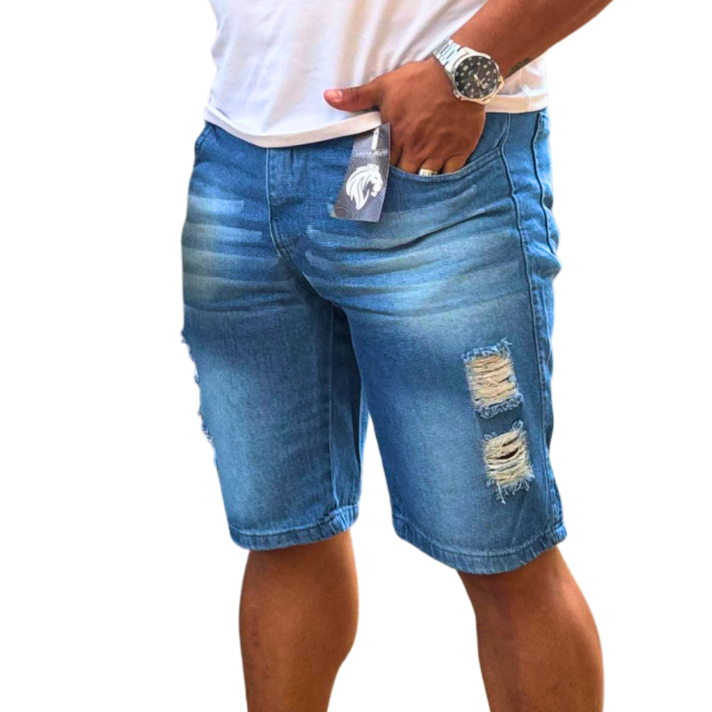 Bermuda Jeans Masculina 100% Algodão | Tradicional Sem Elastano Premium | Pronta Entrega