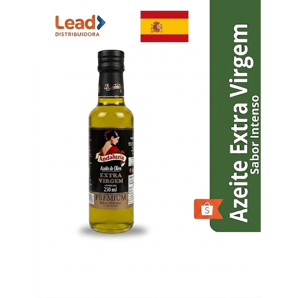 Azeite de oliva extra virgem Andaluzia garrafa de vidro importado premium – envio imediato