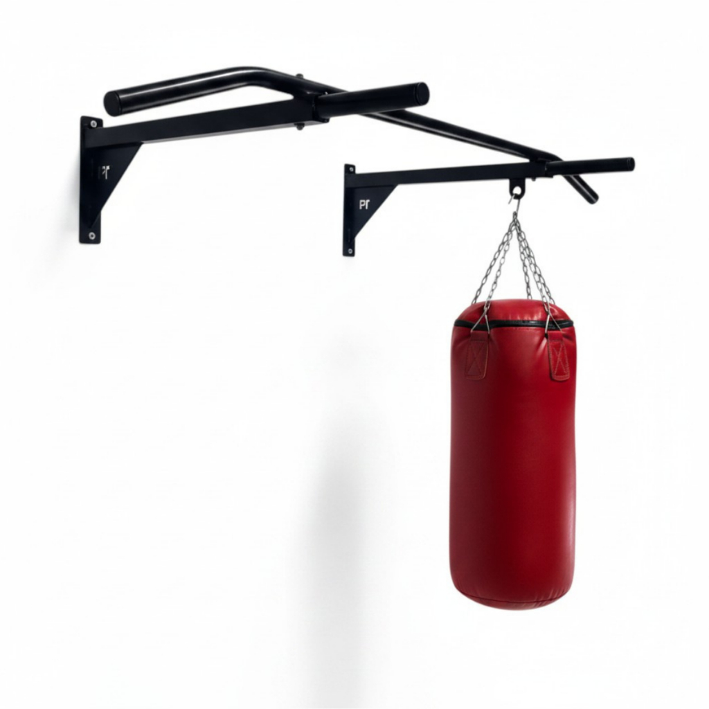 Suporte Para Saco De Pancadas Com Barra Fixa De Parede Reforçado Ideal Para Treino em Casa academia.