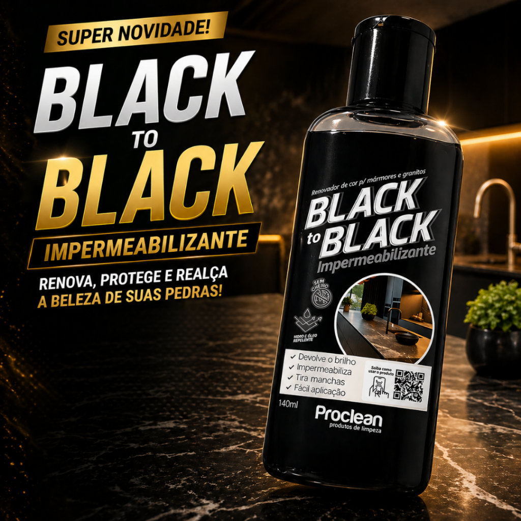 Revitalizador Mármore Granito Black To Black 140ml Restaurador Brilho Pedra Natural granito preto
