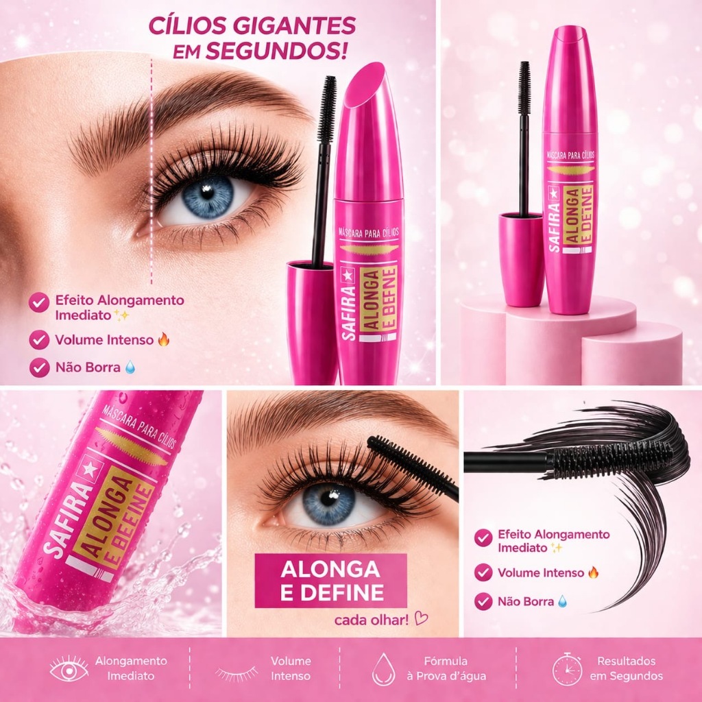 Mascara Para Cilios Maxima Definição Safira 7ml