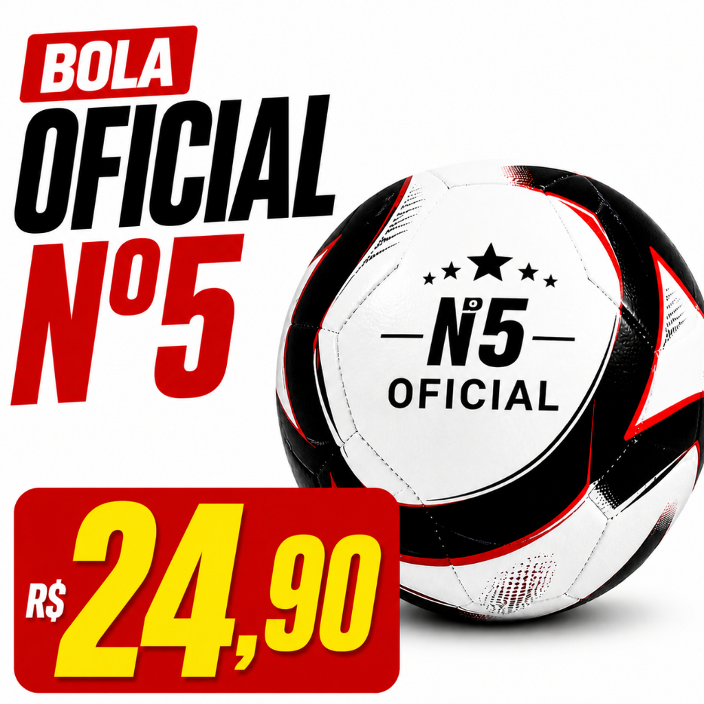 Bola Futebol Campo Nº5 Oficial Costurada Reforçada Super Resistente Treino e Jogo