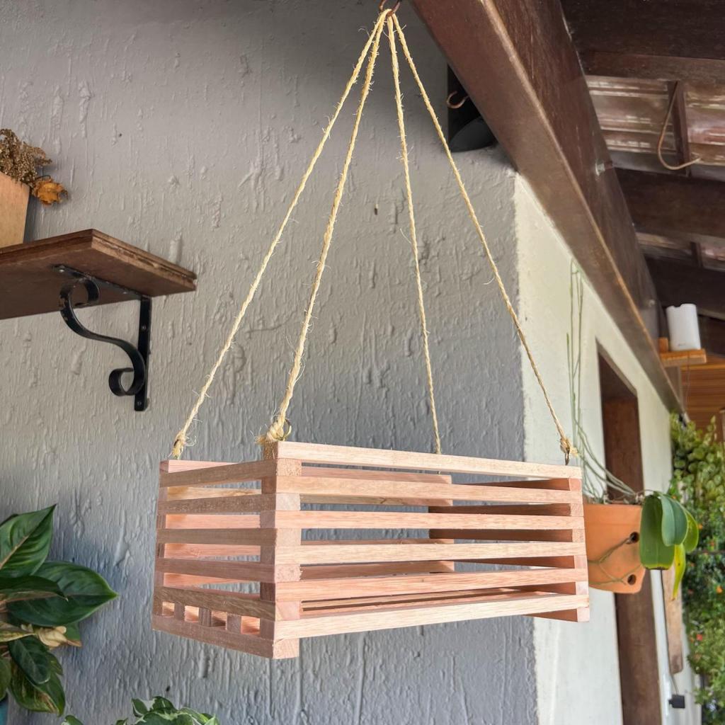 Cachepot (Cachepô) de Madeira Eucalipto Para Plantas Orquídeas Decoração Jardim Rústico Grande