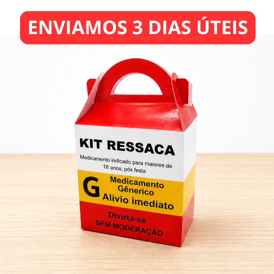 Kit Ressaca Vermelha Lembrancinha Divertida, Casamento, Aniversário, Formatura, Alto brilho - Caixinha para Lembrancinha