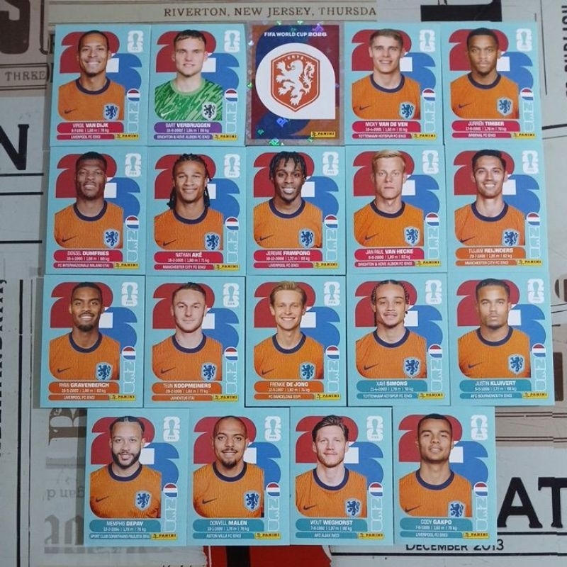 Holanda (Netherlands) - Figurinhas Originais Avulsas Copa do Mundo Fifa 2026 (NED) (venda unitária)