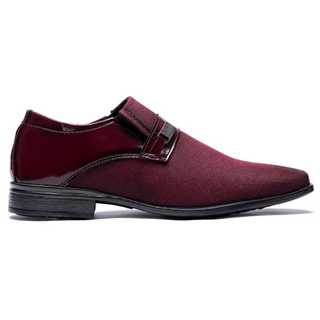 Sapato Social Masculino Slip On Elástico Vinho Festa Padrinho Lançamento Inverno 26.