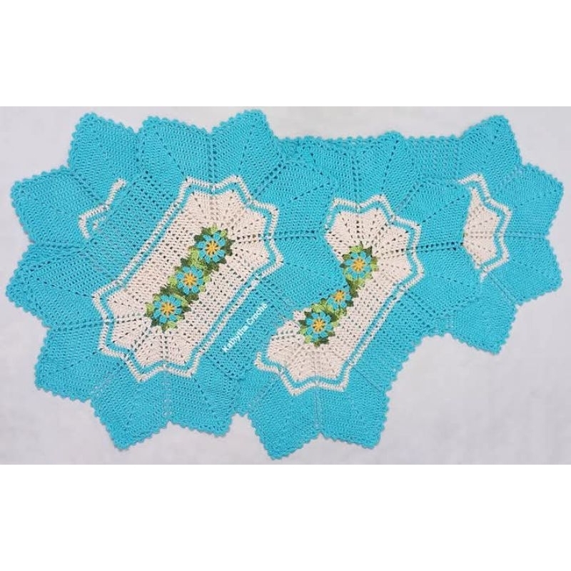 Tapetes para cozinha quarto sala 3 peças / Jogo de cozinha de crochê 3 peças / Kit de tapetes 3 peças