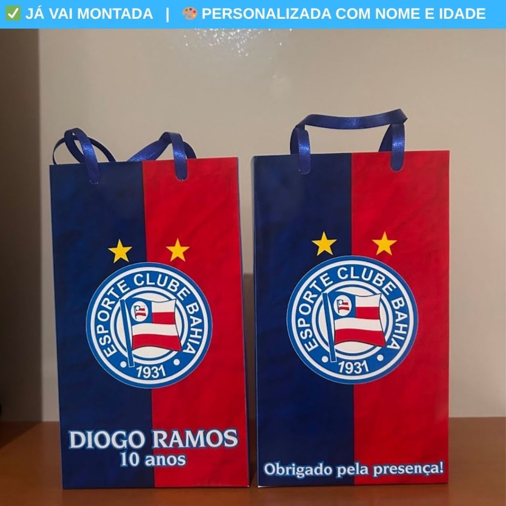 Sacolinha Surpresa Personalizada Bahia Futebol Time Lembrancinha Festa Aniversario Infantil
