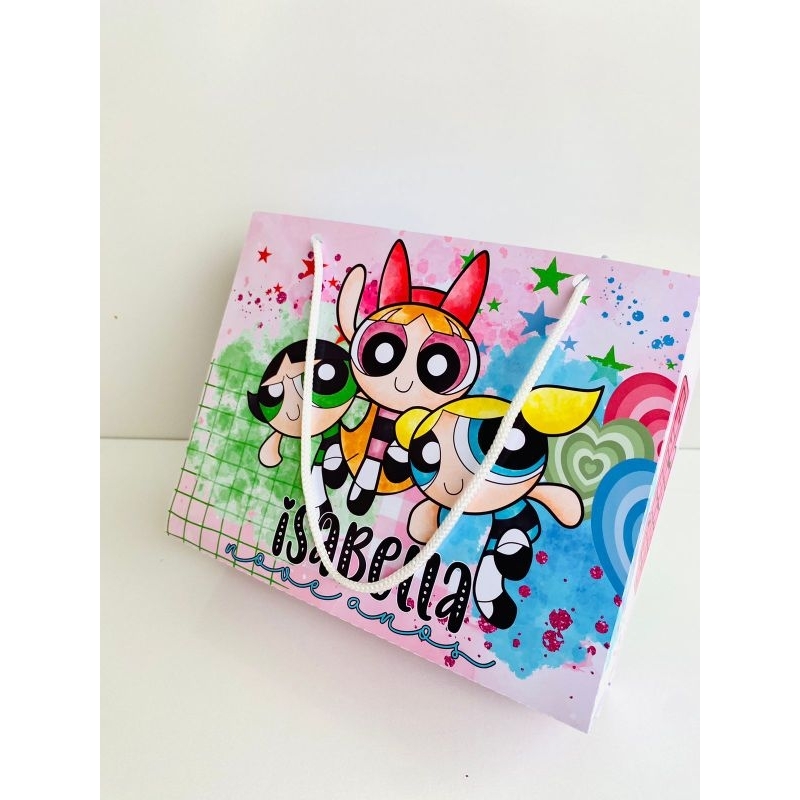 Sacolinha Personalizada Tema As Meninas Super Poderosas Pegue e Monte / Lembrancinha Festa Aniversario