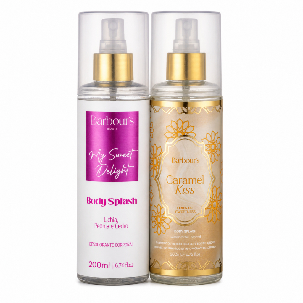 Imagem Dupla Body Splash Delight e Caramel Kiss Barbour’s Beauty 200ml Perfume Feminino