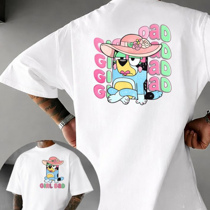 Camiseta Camisa Blusa Masculina 100% Algodão Confortável Estilosa Estampa Bluey e Bingo Desenho