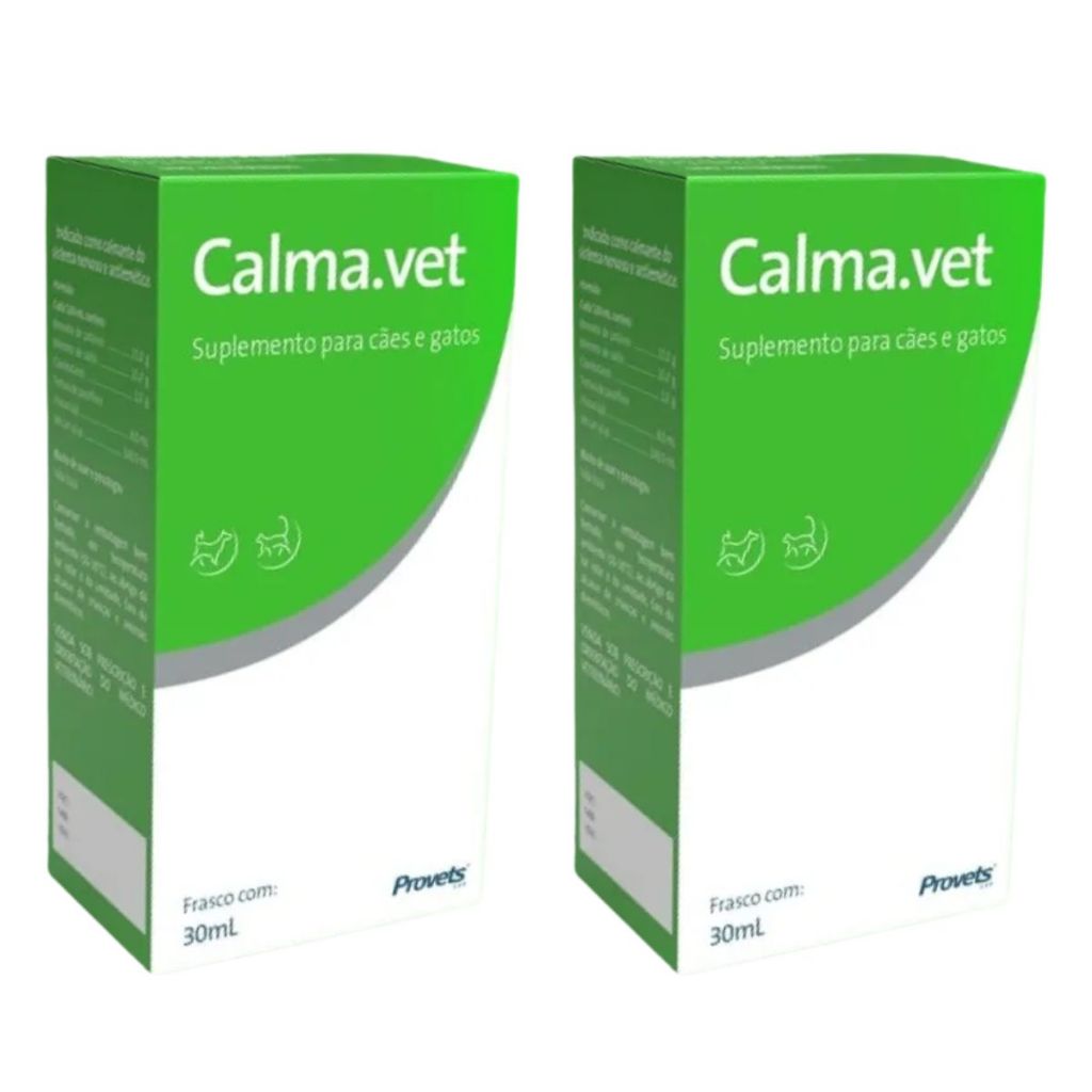 02 Calmavet 30ml Calmante Natural Para Cães E Gatos Provets