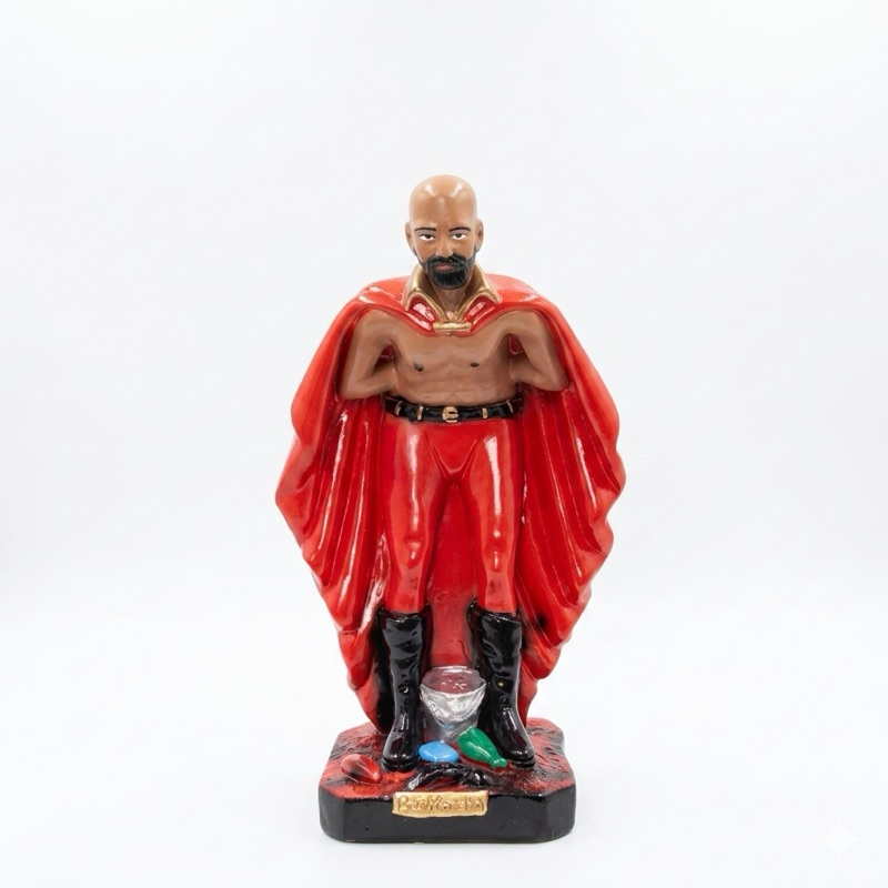 Exu Marabô 40cm em Gesso Colorido | Imagem Umbanda Quimbanda Estatua Grande Decoração Espiritual