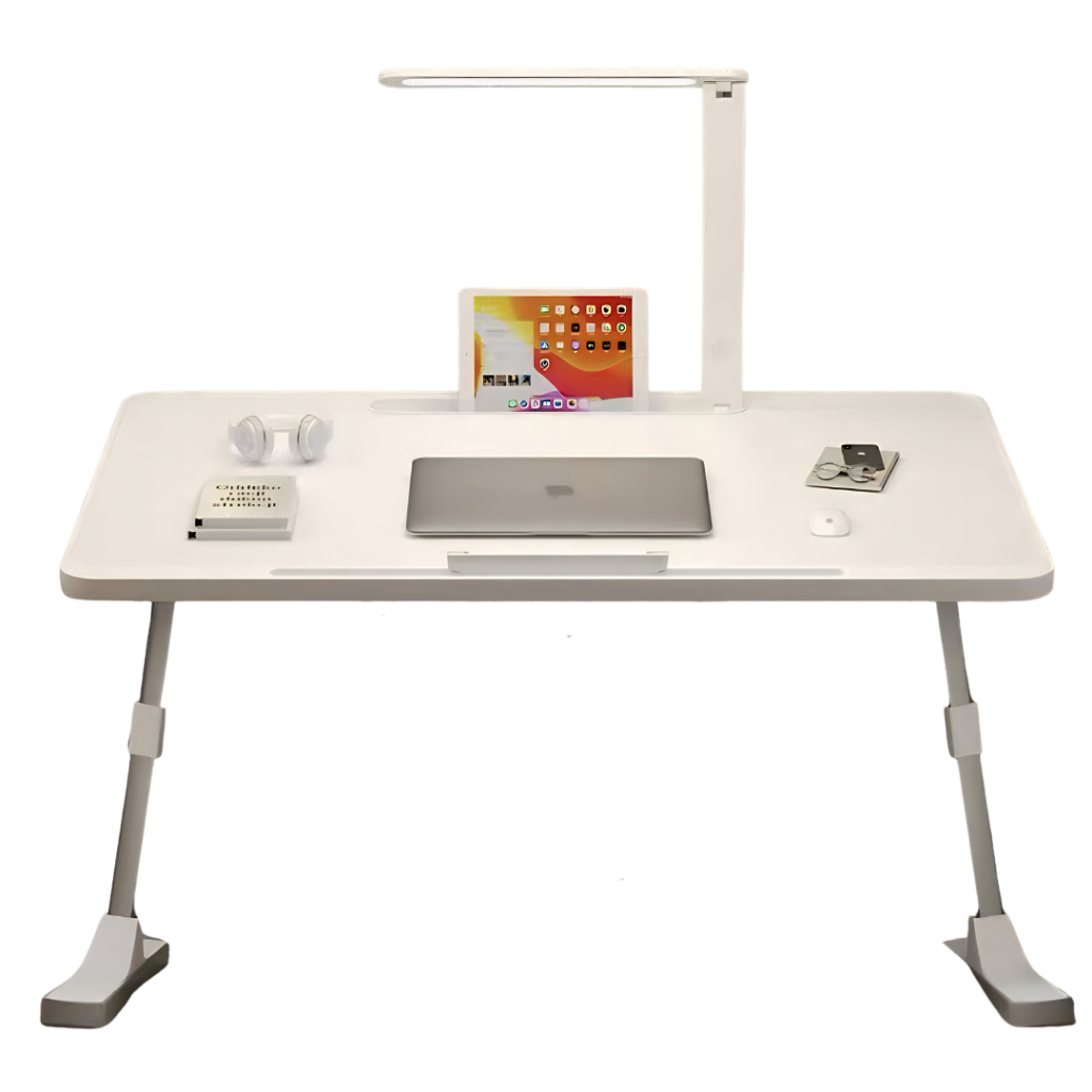 Mesa para Notebook Dobrável 70X45CM Oberon com Lâmpada Ajustável para Cama e Sofá