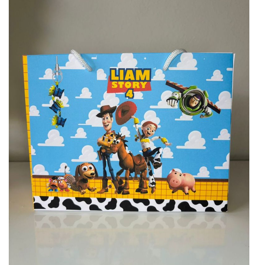 Sacolinhas personalizadas PEGUE E MONTE Toy Story Tamanho M lembrancinha de festa infantil