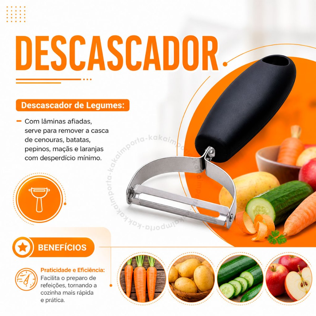 Kit 3 Utensílios para Cozinhar Triturador Manual Descascador e Ralador Inox Casa Buffet Lanchonete