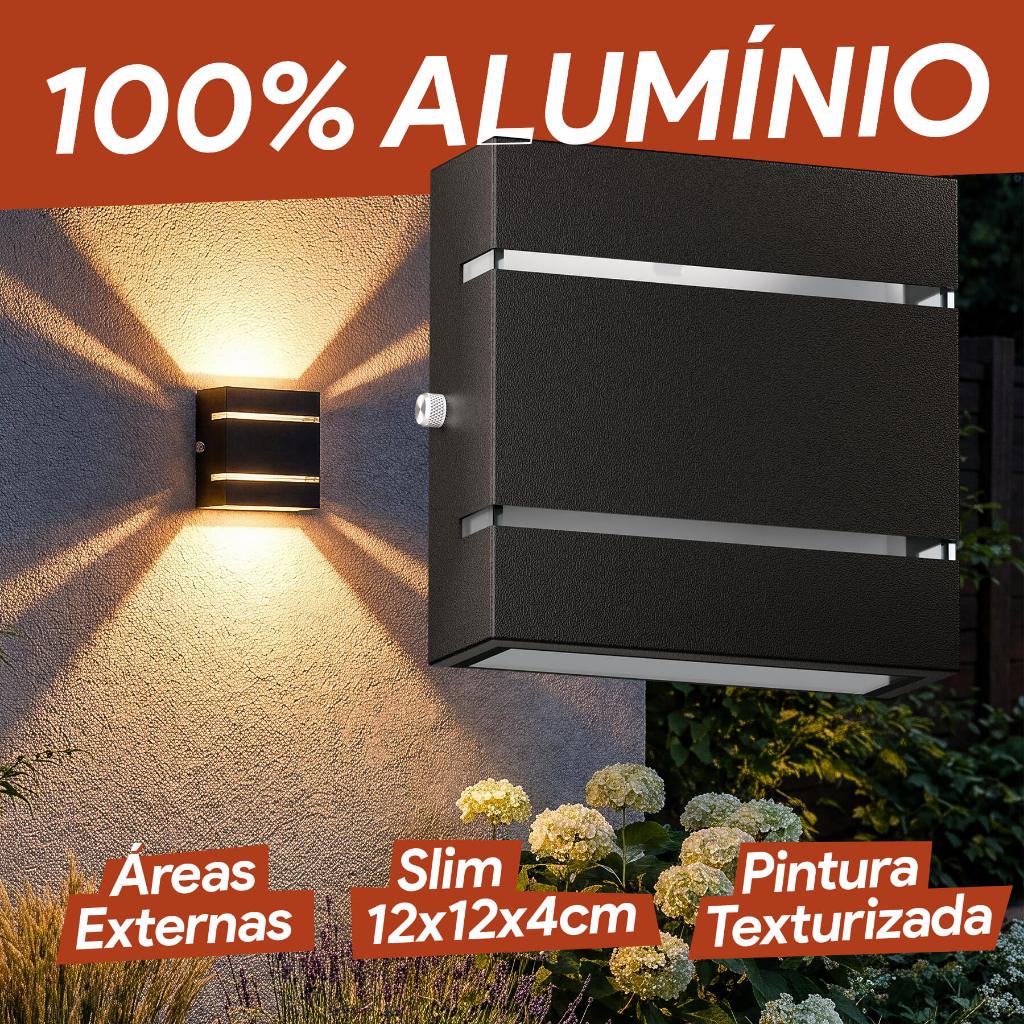 KITS 4 ARANDEKA SLIM EXTERNA em Alumínio 2 Frisos 2 Focos + 4 Led G9 5W MF103