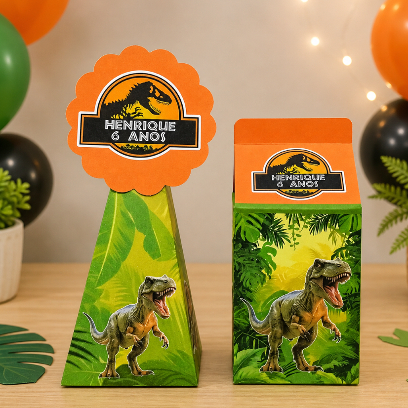Kit Personalizado Jurassic Park Dinossauro | Lembrancinhas Festa Infantil | Caixinhas | Aniversário