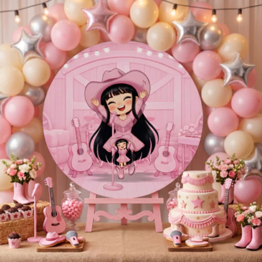 Capa Mini Painelzinho Festa Na Mesa Boiadeirinha Fazenda Festa Infantil Meninas Bibi Paineis Oferta
