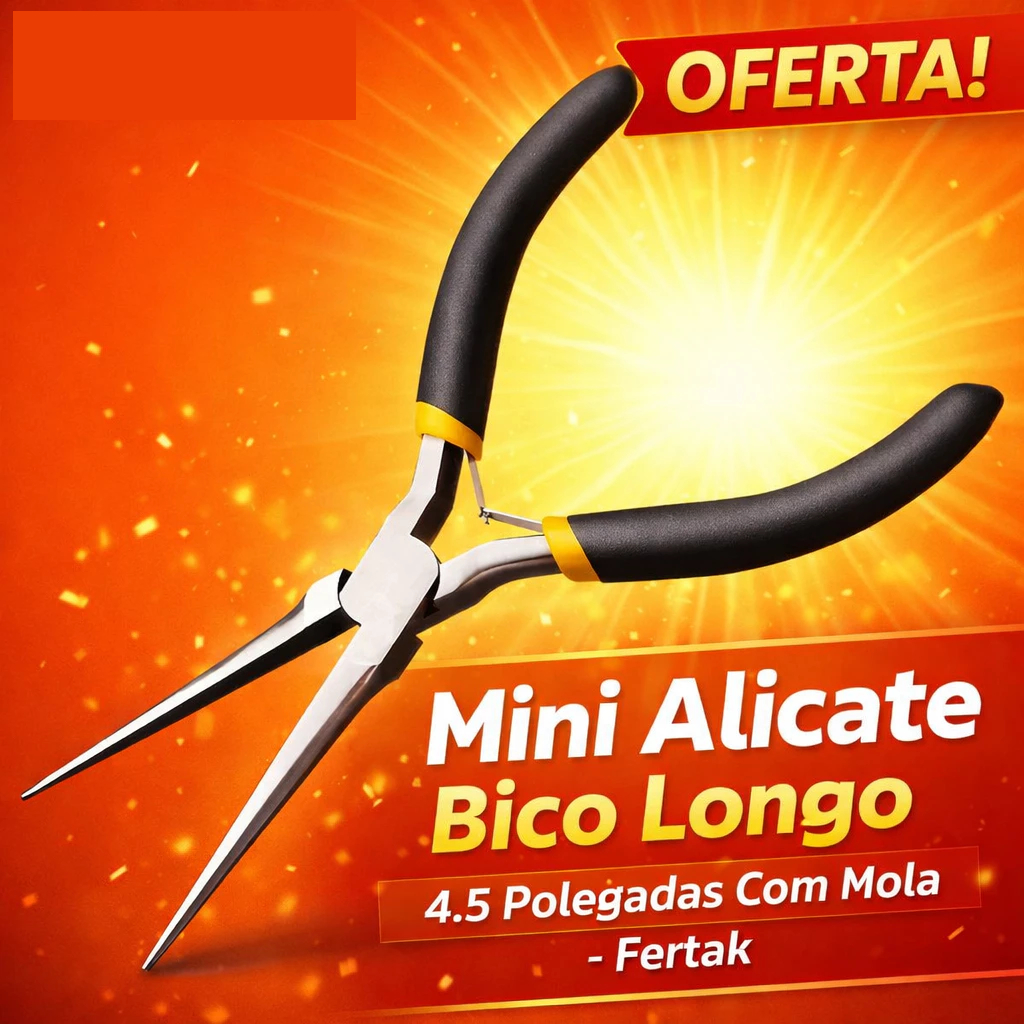 Mini Alicate Bico Longo 4.5 Polegadas Com Mola - Fertak