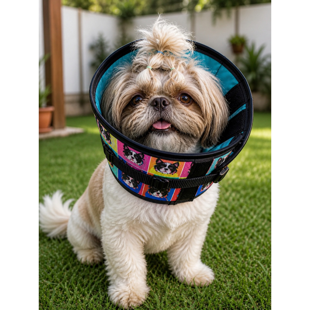 Colar Elizabetano Estampado Tecido Confortável Cães E Gatos Tamanho De 1 A 5