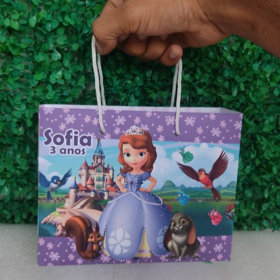 SACOLA PRINCESA SOFIA( PEGUE E MONTE ) 16*20 LEMBRANCINHA PERSONALIZADA PRINCESA SOFIA /SACOLINHA PERSONALIZADA SOFIA