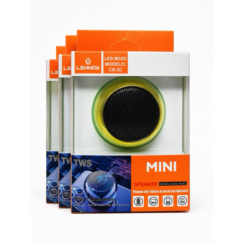 Mini Caixa de Som Bluetooth LEHMOX CS-2C TWS Speaker Portátil Wireless 3W Compatível Android iPhone