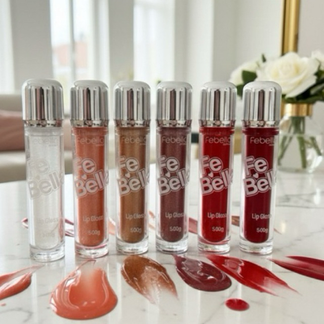 Gloss Labial Brilhante Maquiagem Brilho Espelhado, Hidratação Ideal para Lip Combo, Lábios Volumosos