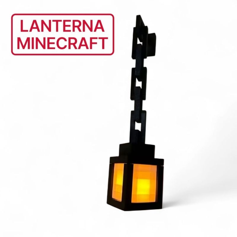 Minecraft Luminária Abajur Lampião Mine pixelado Suporte de Parede Decorativa – Geek Gamer jogo presente