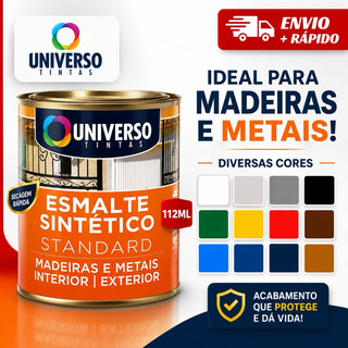 Tinta Esmalte Sintético Para Ferro Madeira e Metais 1/32 112,5ml Brilhante - Universo Div…