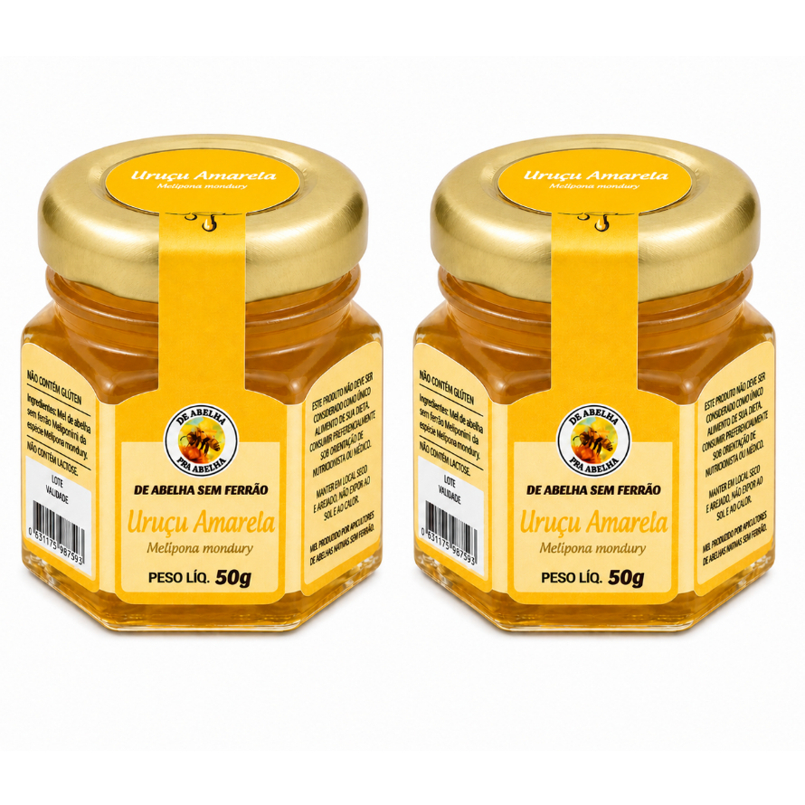 Mel Uruçu Amarela 50g Ouro Líquido 2un De Abelha Em Abelha