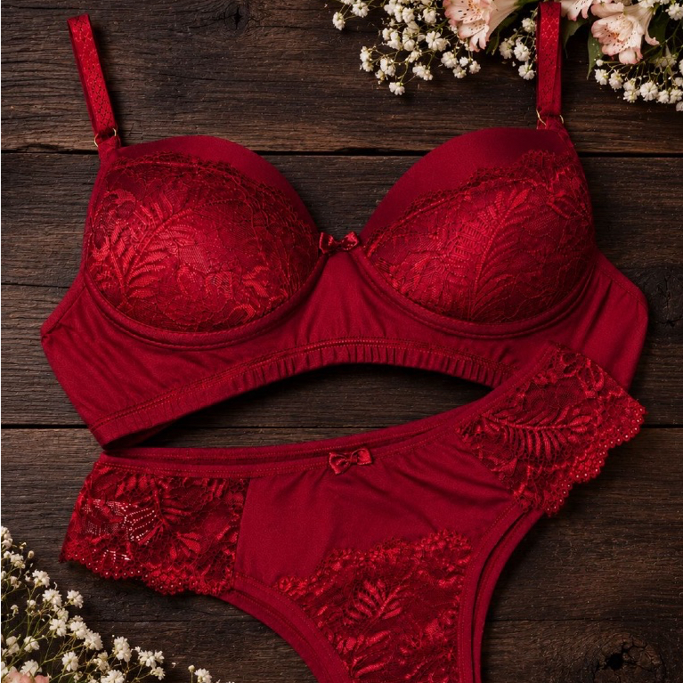 Conjunto Sutiã e Calcinha Lingerie Sexy Bojo Conforto Diário Calcinha Feminina Moda Intima Sensual