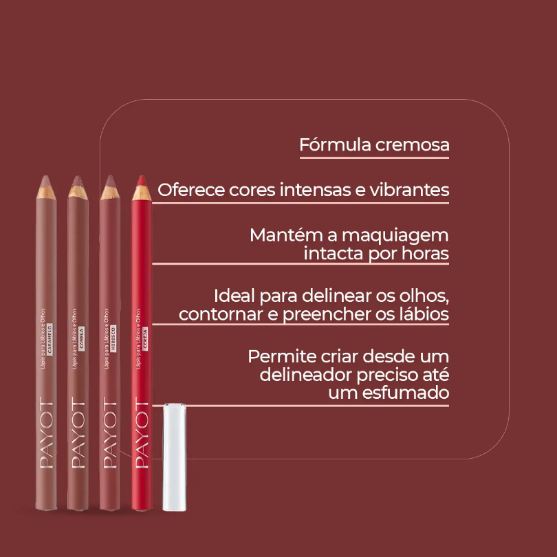 Lápis Multifuncional Lábios e Olhos Payot - Escolha Sua Cor