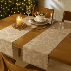 Caminho trilho de Mesa jaquard centro de mesa mesa posta 40x1,40 - Toalha ideal para mesa