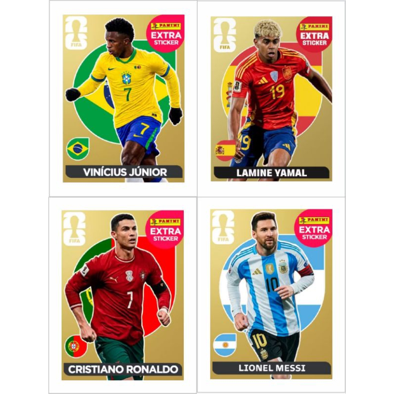 kit com 4 figurinhas legend sticker copa do mundo 2026