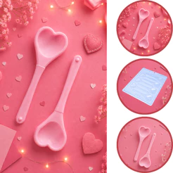1~10 FORMA SIMPLES COLHER CORAÇÃO CÓD.:9670 (H5) EM ACETATO BWB PARA BOMBOM, DOCES DE CHOCOLATE E CONFEITARIA. (CHOCO)