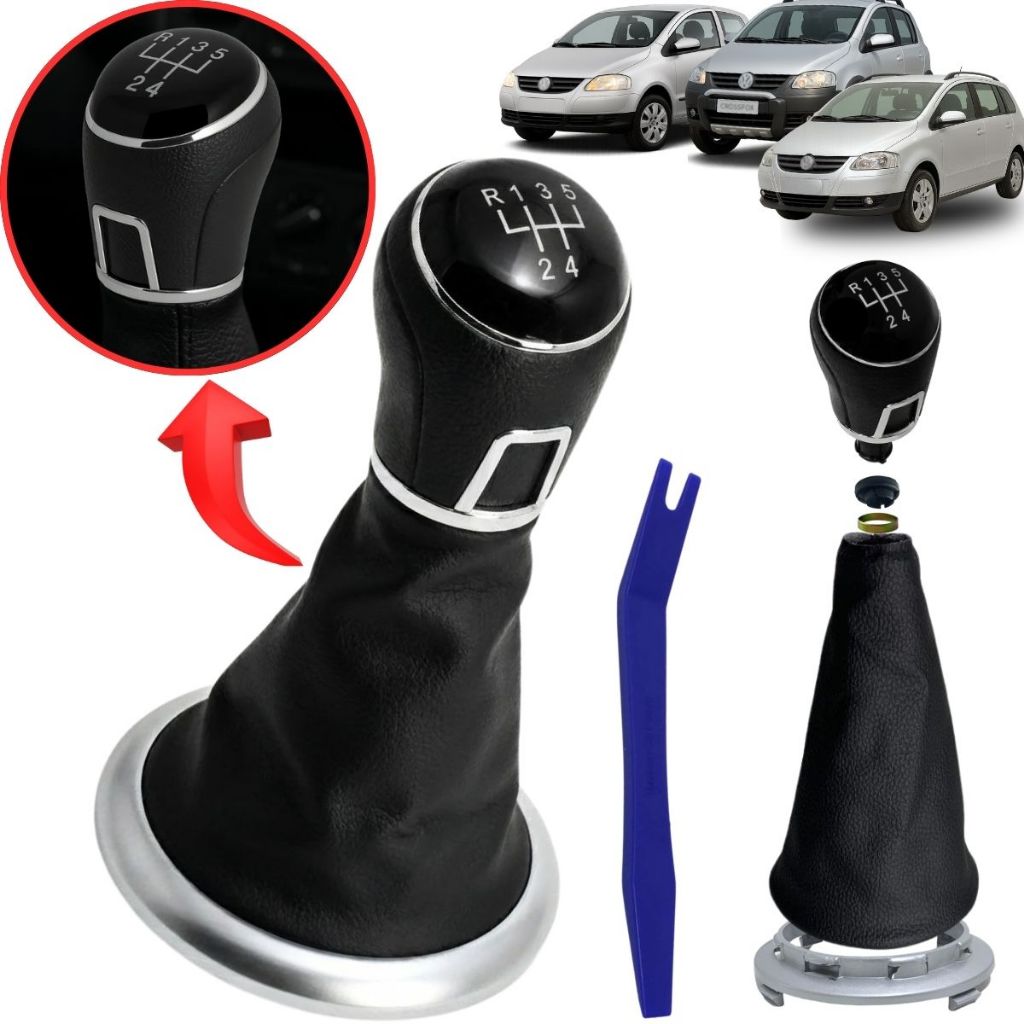 Manopla Bola De Alavanca Cambio Para vw Fox Crossfox Spacefox 2003 2004 2005 2006 2007 2008 2009