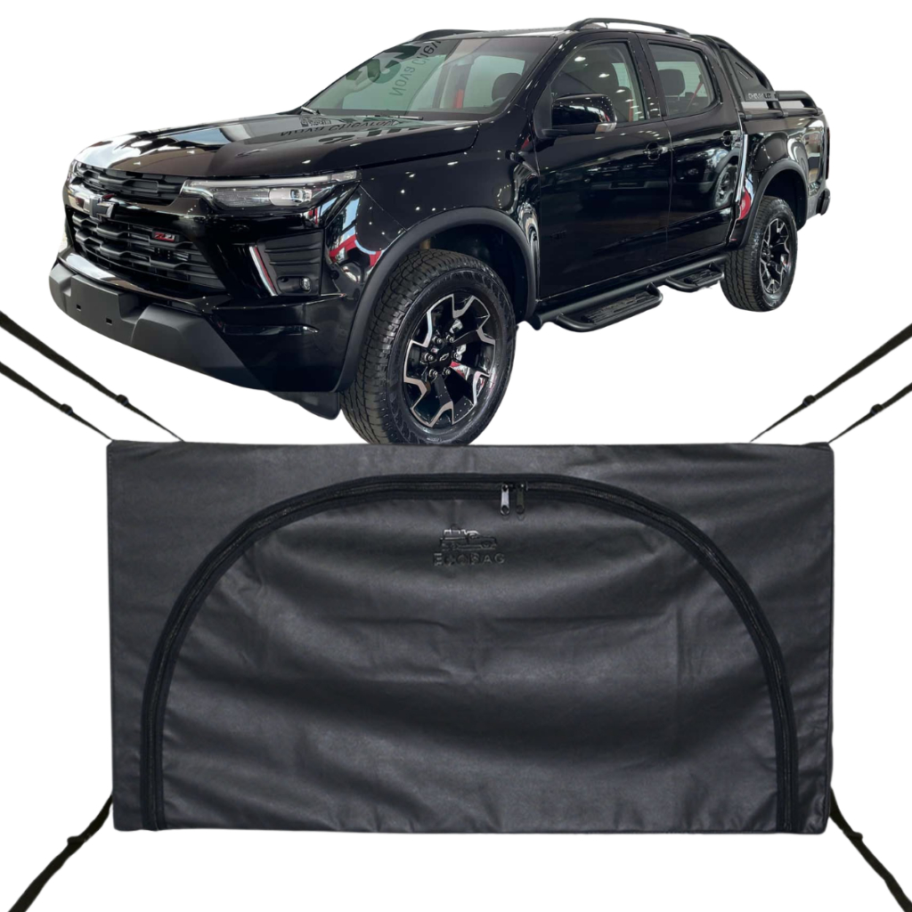 Bolsa Carroceria Caçamba Ecobag Flash Cover S10 Midnight Protege Sua Carga 378L Com Ziper Preto