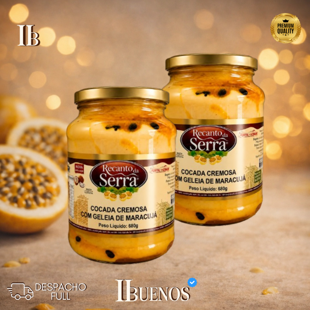 Cocada Cremosa Com Geleia de Maracujá 660gr - Recanto da Serra (Monte Seu Kit)