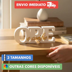 Decoração Forte Placa Decorativa Ore e Confie Para Sala e Quarto Estilo Moderno e Elegante
