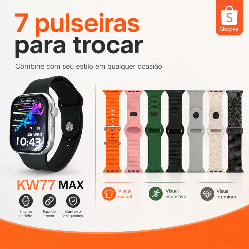Smartwatch KW77 Max com Fone — foto 9