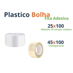 1 Plástico Bolha 25x100 Metros + 1 Fita Adesiva 45x100 TR - Envio Rápido ! 25 micras ! - AFL