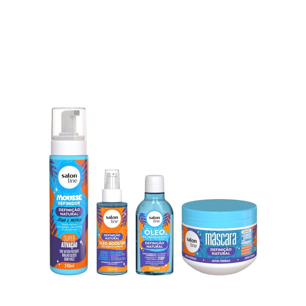 Kit Trata e Define com Óleo Booster, Mousse, Máscara e Óleo de Tratamento Definição Natural