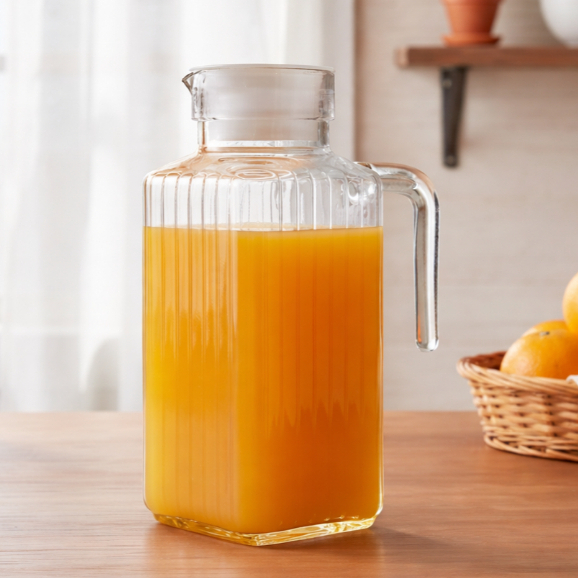 Jarra de Vidro para Porta De Geladeira 1550ml, Jarra de Suco Vidro Grosso Resistente – Ruvolo